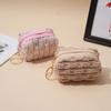 Monedero Mini Cuadrado de Felpa Nuevo Transfronterizo Lindo Llavero para Niños Bolsa Pequeña con Banda Vocal Labial Bolsa para Audífonos