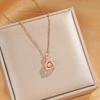 Collar de acero de titanio con colgante de estrella de seis puntas y circón de moda para mujer, cadena de clavícula elegante que combina con todo, joyería de alta gama