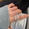 Anillo irregular de plata tailandesa escalonado de cuatro capas con abertura ajustable para el dedo índice para mujer, moda, sentido de alta gama, nicho de Corea del Sur