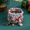 Pulseira Cruzada Europeia e Americana Atacado Letra com Contas Pérola Floco de Neve de Feriado Combinação Papai Noel Floco de Neve Pulseira de Natal
