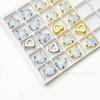 Al por mayor 10MM corazón proteína moca costura a mano diamante fondo dorado fondo plateado DIY ropa zapatos bolsa accesorios