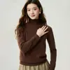 Estilo minimalista e de luxo leve! Suéter 100% caxemira pura para mulheres, nova coleção outono/inverno, cor sólida, pulôver de malha de alta qualidade