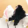 Diadema de Orejas de Gato de Felpa con Cascabel, Tocado Femenino, Diadema de Gato, Accesorios para Transmisión en Vivo de Halloween, Tocado de Ambiente