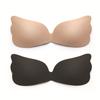 Novo sutiã push-up com remendo de silicone transfronteiriço, asas respiráveis, invisíveis, sem costura, roupa íntima fina feminina, remendo de mama de uma peça