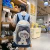 Mochila de gran capacidad, transparente, japonesa, bonita y suave, para estudiantes, moderna y combinable, estilo universitario.
