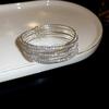 Pulseira Aberta Dupla Camada Flor de Zircônia Francesa, Luxo Leve, Alta Qualidade, Pulseira Exquisita, Moda Diária, Pulseira Versátil para Mulheres