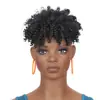 Bloque de Reemplazo de Cabello Corto Rizado para Mujer de Comercio Exterior Peluca Rizada de Tornillo Africano Bloque de Cabello Peluca Afro Esponjosa Bloque de Cabello