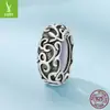 Plata de Ley S925 Original Yinziyun Patrón Rizado Cuentas de Silicona de Posicionamiento Patrón Retro Mini Pulsera Cuentas Espaciadoras