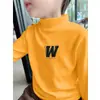 Y2376# Camiseta Top para Niños Niños Otoño/Invierno Ropa Interior Térmica Engrosada Camiseta Base De Terciopelo Cuello Semi-alto Manga Larga