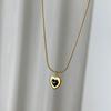 Sanduíche de Doces Preto Retro Preto Amor Titânio Colar de Aço Design de Nicho Feminino Sense ins Estilo Clavícula Cadeia Acessórios