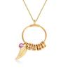 Collar transfronterizo para mujer, Día de la Madre, Acción de Gracias, Estación independiente, colgante, joyería, cuentas de acero de titanio, collar con nombre grabado, diamante de 12 colores