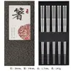 Pares de Hashis de Aço Inoxidável 304 Transfronteiriços, Antiescaldantes, Antiderrapantes, Resistentes a Altas Temperaturas, Hashis com Logo a Laser, para Uso Doméstico e em Restaurantes, Embalagem em Caixa de Presente