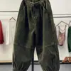 Exportar calças casuais femininas de inverno 2023 novas, forradas com fleece de veludo cotelê, calças tipo lanterna plus size para mulheres