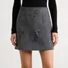 Falda de Lana con Cuentas Ajustada a la Cadera, Falda Corta de Lana con Lentejuelas, Falda Midi Elegante de Estilo Maduro, Falda Midi Versátil, Falda Corta Ajustada a la Cadera para Mujer