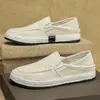 Zapatos de Lona para Hombre, Zapatillas Deportivas Casuales Transpirables de Verano, Zapatos de Lino Old Beijing Cómodos para Hombre, sin Cordones, Suela Suave