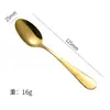 Cuchara de Postre de Acero Inoxidable 1010, Vajilla Exquisita, Mini Cuchara para Remover Café, Cuchara Redonda para Condimentos de Cocina