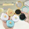 Nuevo Oso de Dibujos Animados Lindo Espejo Plegable de Una Pieza con Peine para Niñas Portátil Mini Espejo de Maquillaje Peine de Almohadilla de Aire