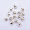 20 Peças de Pulseira DIY Prata Banhada a Ouro, Tampas de Bola com Strass, Contas, Tampas Decorativas, Contas Espaçadoras 6/8mm