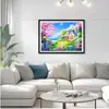 [Algodão Importado] Mona Lisa Cruz Real Ponto Cruz Casa de Conto de Fadas na Beira-Mar Nova Paisagem Decoração Bordado à Mão