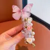 Cordão de Celular Pérola Borboleta Infantil Elástico de Cabelo Meninas Rabo de Cavalo Trança Bolha Corda de Cabelo Meninas Prender Cabelo Sem Machucar Cabelo Gadget Prático