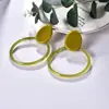 Pendientes Acrílicos Versátiles de Lujo Ligero, Pendientes de Aro Geométricos de Color Contrastante, Accesorios para Mujer Estilo Coreano Diseño de Nicho Venta al por Mayor
