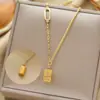 Venda quente transfronteiriça requintada corrente de clavícula em aço titânio banhada a ouro 18K real para feminina joia de rede ins não desbota