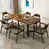 Mesa de comedor de madera maciza nórdica, mesa y sillas de comedor pequeñas de madera natural para apartamento, escritorio de ocio para restaurante, mesa de centro, mesa de reuniones