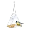 Suministros para Colgar Mascotas Transfronterizos Alimentador de Pájaros de Acrílico Transparente Ventosa Loro Guacamaya Alimentador de Pájaros para Exteriores