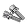 Tornillo de combinación de tres piezas de acero inoxidable 304 con cabeza de copa pulida, tornillo de combinación de almohadilla de resorte plana hexagonal M4M5M6M8M10