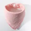 Toalla de Babero de Gasa de Cuatro Capas Lisa para Bebé, Toalla Triangular, Babero para Recién Nacido, Babero para Bebé con Broche Transfronterizo Amazon