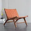 Cadeira de selim, madeira maciça estilo nórdico, sofá individual retrô, cadeira de lazer estilo japonês para pousada/hotel, cadeira trançada em corda, cadeira com encosto, cadeira de rattan