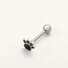 Piercing de Língua em Aço Inoxidável Garra de Gato Coração de Pêssego Piercing de Língua Simples e Fashionável Para Beber Nicho Sexy Piercing de Língua em Titânio