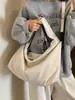 Bolsa de Lona Ligera Sencilla para Mujer 2026 Nuevo Otoño Estilo Coreano Bolsa Tote de Gran Capacidad Bolso Cruzado Versátil Casual