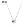 Hee goo D0612 plata S925 collar personalizado simple conejo diamante negro para mujer diseño de lujo ligero sensación de nuevo cadena clavicular