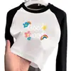 Camiseta Base Térmica de Felpa para Niña Otoño Invierno Nueva Manga Larga Raglán Elegante Ropa Interior para Bebé Top de Cuello Redondo Niña Pequeña