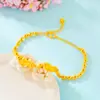 Luxo imitação 24k pulseira feminina sólida brave Net Red ao vivo titânio ouro explosões mão jóias estilo étnico areia ouro atacado