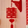 Decoración colgante de puerta para sala de estar y dormitorio de boda Diseño de pasillo de boda chino Colgante de puerta de sala de bodas Decoración de soporte de personaje feliz tridimensional