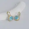 Pendientes de Moda Estilo Coreano con Circonitas Micropavimentadas para Mujer, Diseño de Nicho, Pendientes Dulces de Cubo de Azúcar Rosa, Pendientes Sencillos