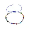 Pulsera Nueva Tejida a Mano con Cuentas Ojo Maligno Diabólico Esmaltado Cuentas de Arroz Virgen Cuerda de Mano con Cordón