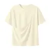 Camiseta de Manga Corta con Bolsillo Grande, Corte Holgado, Top Casual de Hombro Caído para Verano, Puede Guardar Artículos para Mascotas y Teléfono, Versátil y Moderno
