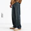 2024 novo outono e inverno cor pura lavado mop jeans solto reto estilo coreano versátil calças jeans moda masculina