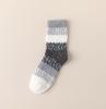 Calcetines de Coral con Rayas Color Degradado Bloque de Color para Mujer Otoño e Invierno Espesos Cálidos para el Suelo Calcetines para Dormir para Adultos en Casa