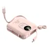 Power Bank Portátil Mini 10000mAh Certificado 3C Carregamento Rápido 22.5W com Cabo Embutido e Logotipo Personalizável