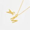 Collar de cadena de clavícula de plata esterlina S925 con diseño de nicho estilo coreano con superficie brillante y letras de la A a la Z para mujer