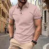 Moda Masculina Casual Transfronteriza Temu Estampado 3D Manga Corta Botones Polo Verano Nueva Fuente Fábrica Mayorista