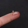 Haste de Aço Inoxidável 1,2*6mm Micro-Incustada Zircônia Coroa Parafuso de Osso da Orelha Bola Brincos de Moda Joias Piercing