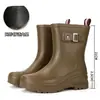 Zapatos Impermeables de Moda con Lazo Botas de Lluvia de Media Caña Botas de Lluvia para Mujer Calzado para Exteriores Zapatos para Salpicaduras de Agua Cubrezapatos para Lavar el Coche Zapatos de Goma para Exteriores