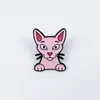 Lindo pin de esmalte con forma de gato y patrones coloridos, broche de animal de dibujos animados, accesorio decorativo creativo para ropa y mochilas de niños