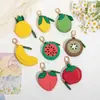 Pronto para Fronteira Pingente de Bolsa Pronta Série Frutas Porta-Moedas Chaveiro de Couro PU Bolsa para Fones de Ouvido Bolsa de Moedas Pequena e Fofa