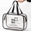 Bolsa de cosméticos transparente de gran capacidad de PVC, impermeable, para artículos de tocador, portátil, para viajes, para el cuidado de la piel.